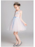 Embroidery Lace Tulle Flower Girl Dress Kid Party Dress